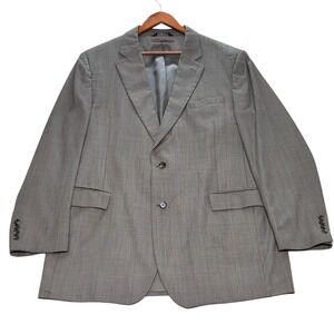 Jos A Bank 46XL Mens Gray Houndstooth 100% Wool Two Button Blazer Sport Coat‎